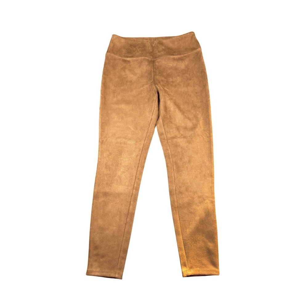 Soft Surroundings XS Faux Suede Ankle Leggings Brown Mid Rise Minimalist Capsule